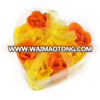 9pcs per Box Yellow and Orange Heart Rose Soap Petals Wedding Return Gifts