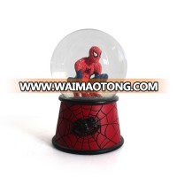 Souvenirs custom resin glass snow globe cartoon spiderman snow globe