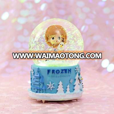 Wholesale rotating crystal polyresin wedding lovers friends snow globe valentines day gifts with Music Box