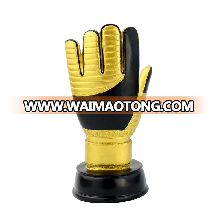 Football trophy sports event awards souvenir goalkeeper gold gloves trophy