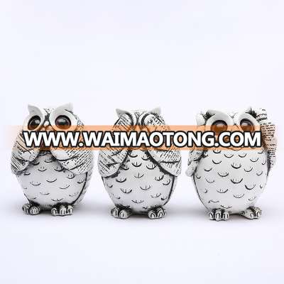 Wholesale custom resin small owl figurines statue decoration for sale