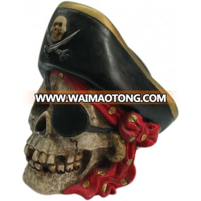 2017 Hot sale high quality hand carved polyresin skull for decoration