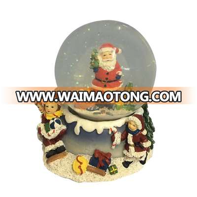 Wholesale custom high quality musical Christmas Santa Claus snow globe for sale