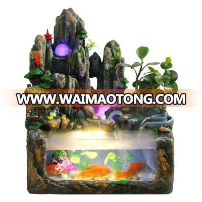 Retail high quality resin fish tank indoor water fountains for sale