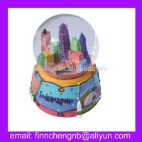 45,65,80,100mm resin snow globe,3d building promotion water ball,souvenir polyresin snow ball