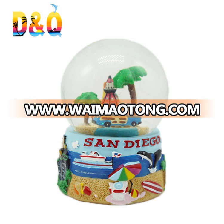 San diego tourist souvenir polyresin scenery snow globe